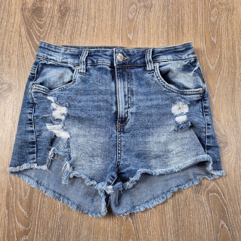 Bluenotes Jean Denim shorts Sz 8 medium High Rise Cut offs Festival Vacation